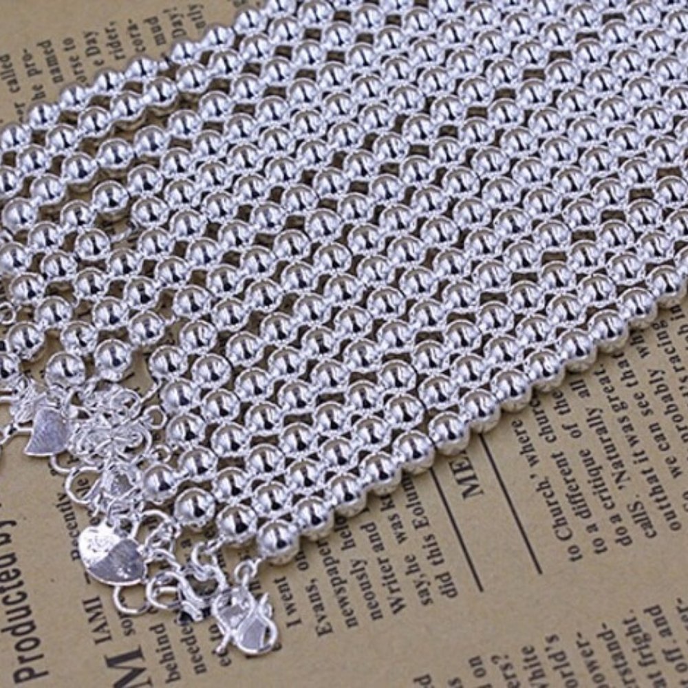 *NEW 925 Sterling Silver Mini Bead Bracelet - Picture 10 of 10